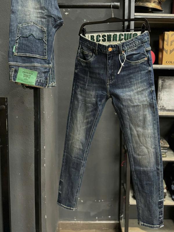 [2 Mẫu Quần] Jean Denim Guangzhou 8085-8078 Quần Jean Nam Dài Xanh Đậm Lưng Thêu Chỉ Xanh &  Màu Xanh Was Lưng Thêu Thổ Cẩm Chất Denim J3765 -J3714 K3 STORE.