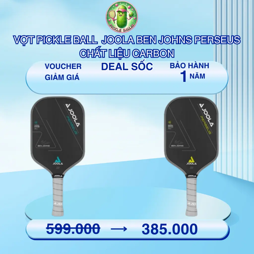 [Bản Cao Cấp] Vợt Pickleball JOOLA Ben Johns Perseus chất liệu Carbon 16mm 2 màu mặt nhám