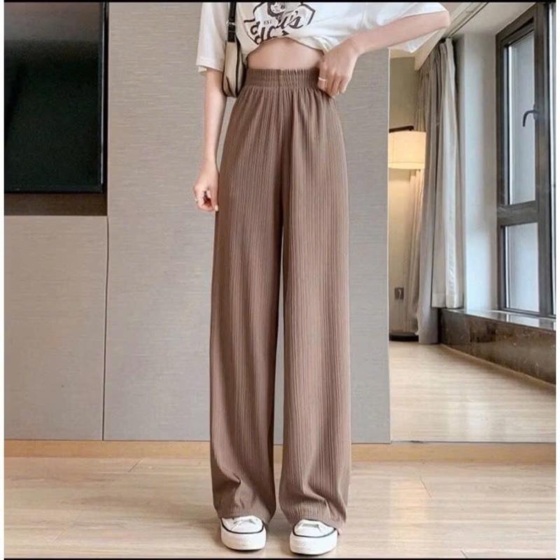 Combo 99k/2 quần dài ống rộng thun len tăm