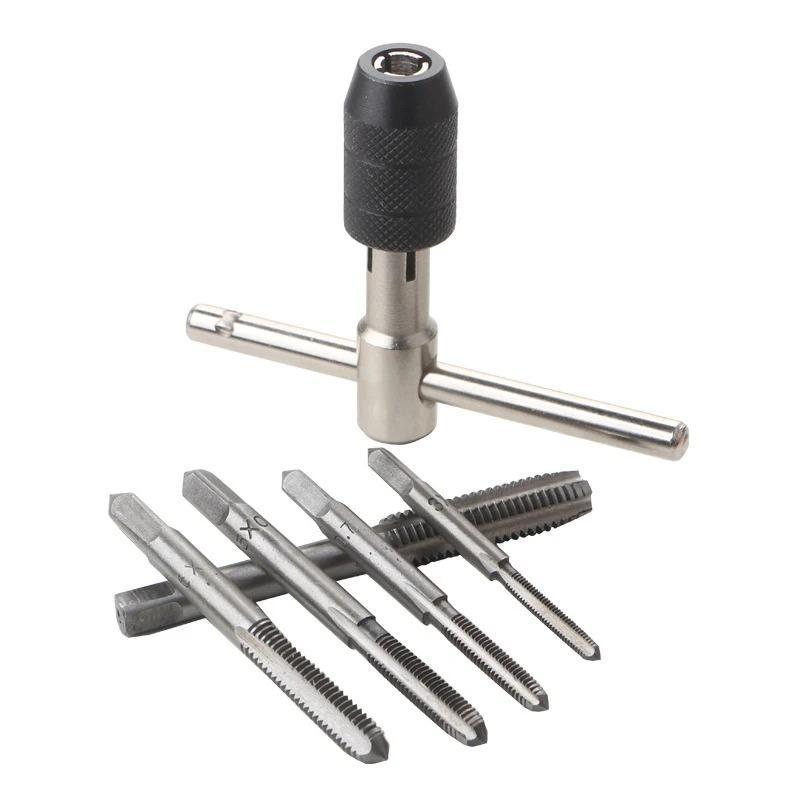 Portable T Tap Wrench Set (6 Counts/set), Tap Drill Tapping Threading Tool, Screwdriver Hand Tool 6