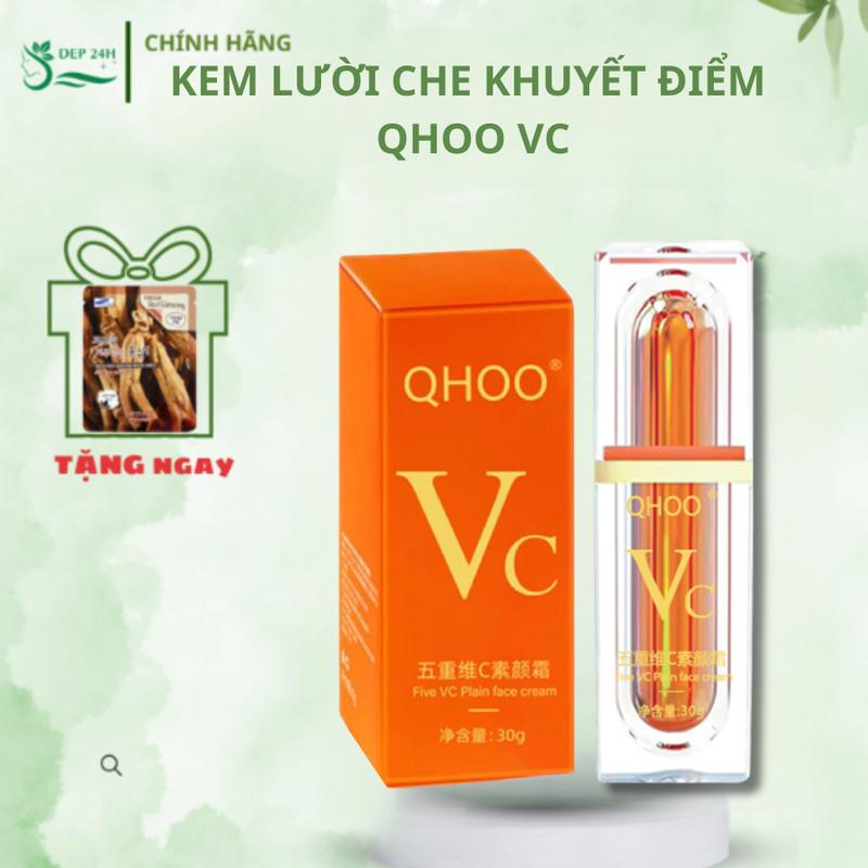 Kem lười make up QHOO Vc - QHOO Vc Kem lười Vitamin C nâng tông làm đều màu da, che khuyết điểm, lỗ chân lông to, không khô da và lộ vân kem - KHỎE ĐẸP 24H