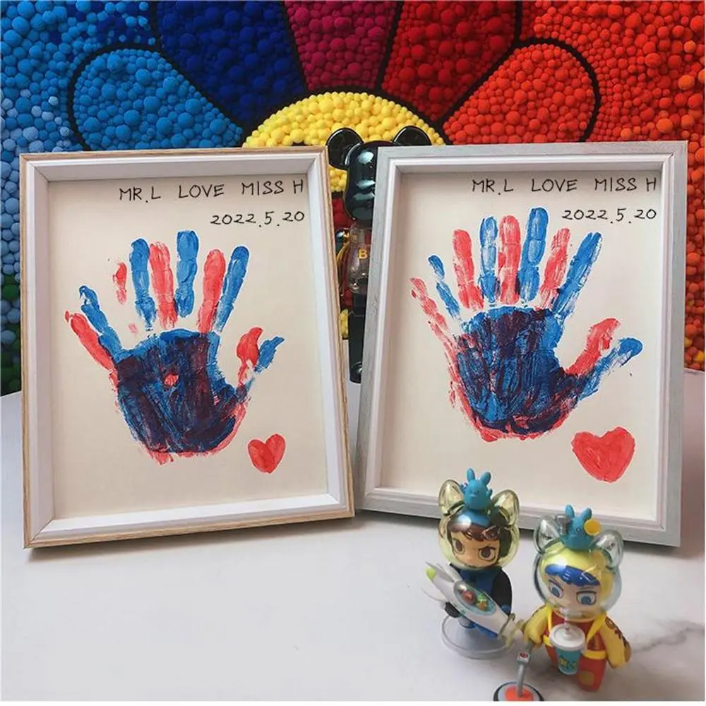 Fashion Couple Handprint Photo Frame Oil Paint DIY Commemorative Valentine's Day Gift