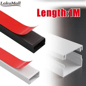Pipa Penutup Kabel 100CM PVC Tempel Dinding Lantai Pelindung Kabel Listrik Ducting Kotak Dinding