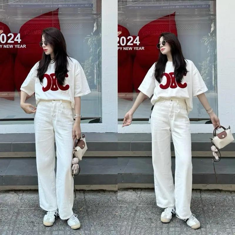 (ẢNH THẬT) Quần Jeans Trắng Trơn Ống Suông #7448 Samsu.clothing_saigon Denim Nữ Women