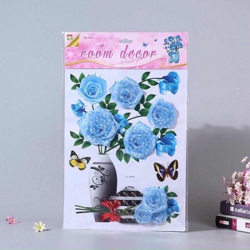 Tranh dán tường hoa nổi 3D sẵn keo dán Decor Decor Phòng Decal 5