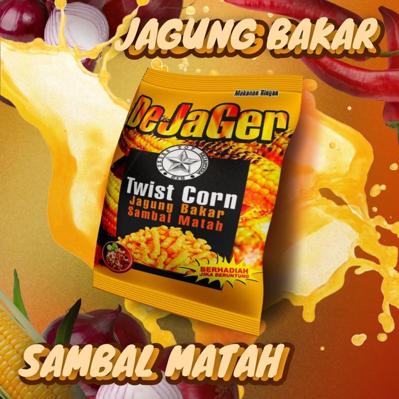 Dejager Twistcorn rasa jagung bakar sambal matah 1 pack isi 10 pcs  Snack 2