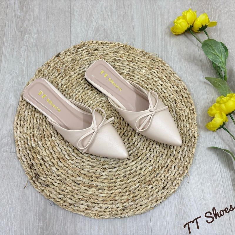 Giày sục xẹp da sáp nơ thắt mũi nhọn TT Shoes tinothắt 3