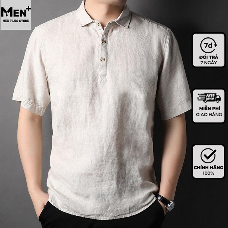 Áo polo nam vải đũi linen cao cấp - Áo sơ mi nam tay ngắn dáng polo chất vải đũi linen cao cấp - Men Plus live
