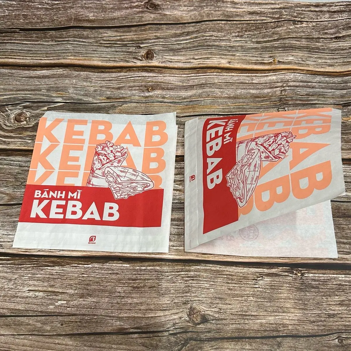 100 túi đựng bánh mì kebab in chữ đỏ