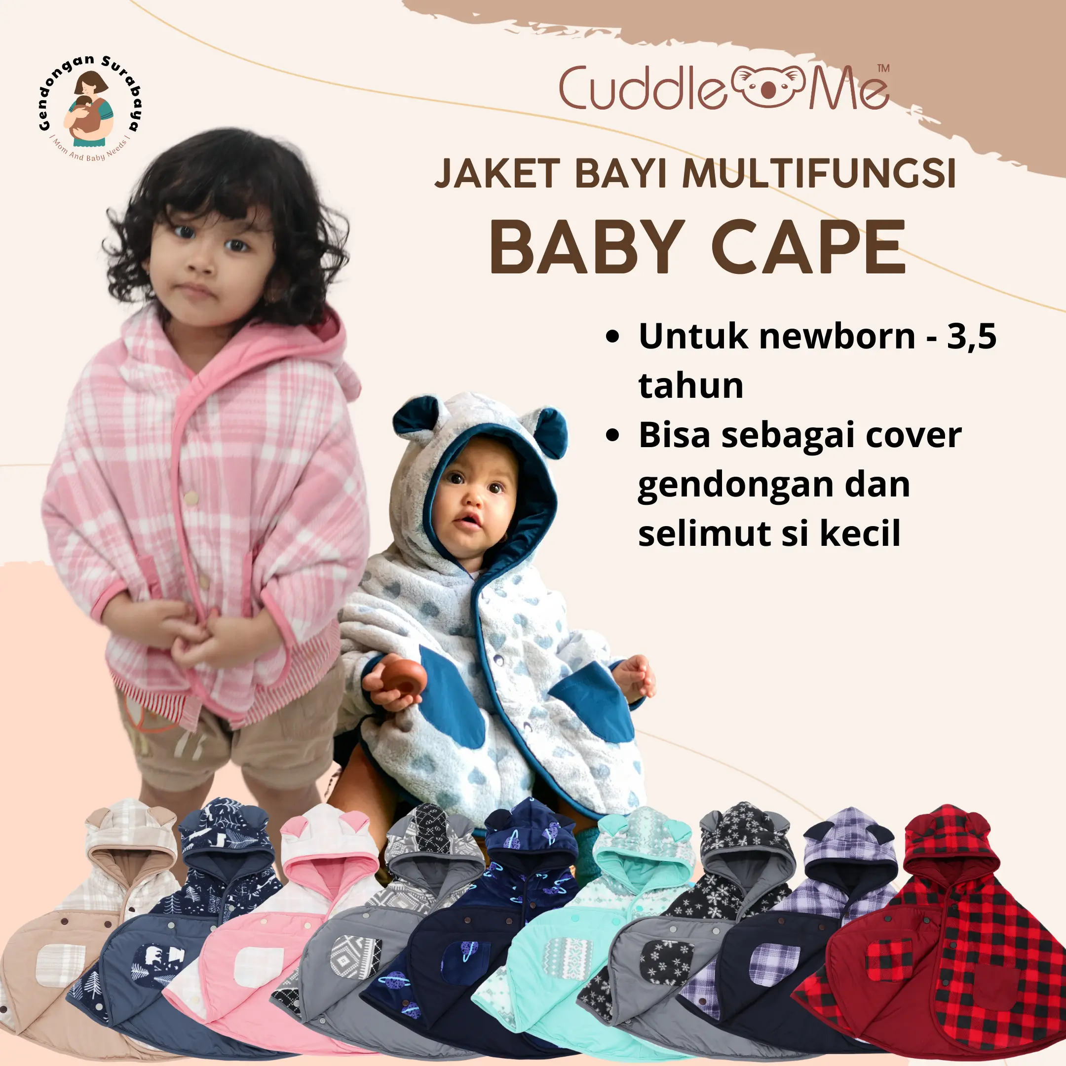 CuddleMe Baby Cape Jaket Mantel Selimut Newborn Toddler Multifungsi Bayi