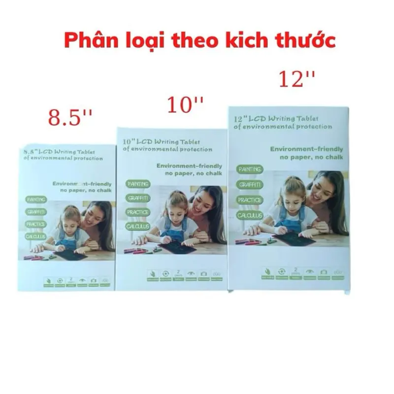 Bảng viết thông minh LCD tự xóa 16inch, 12inch, 10inch, 8,5 inch cho bé tập vẽ, viết 8