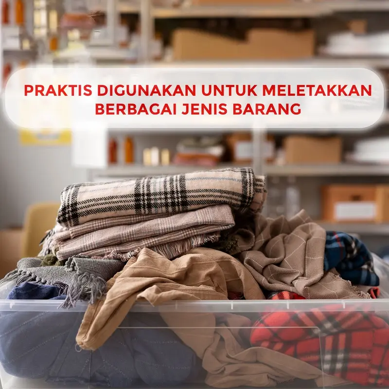 SUNLIFE Lotus Keranjang Plastik 20L dengan Tutup – Container Box Serbaguna, Penyimpanan Praktis dan Rapi 3