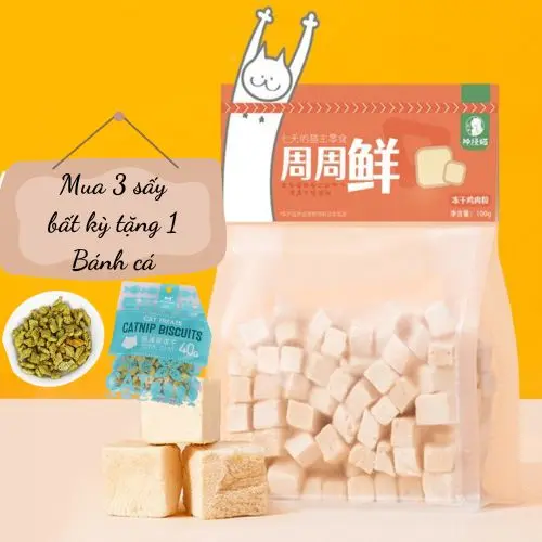 Đồ Ăn Sấy Khô Cho Mèo Ngon Miệng (gà, vịt, cá, gan, trứng…)