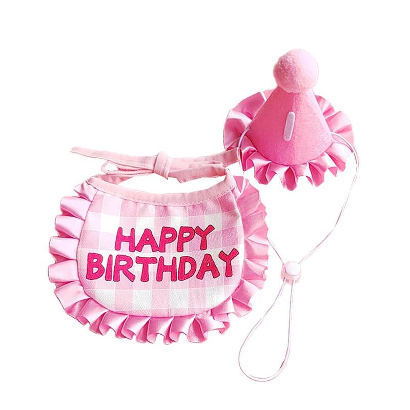 Product Introduction of Cat Birthday Scarf Hat Set Dog Birthday Party Supplies Pet Scarf Cute Puppy Birthday Hat Scarf Decor For Small Medium Pets 2024 5