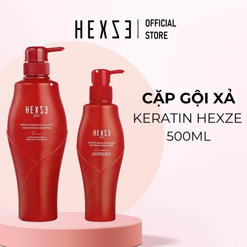 Cặp dầu gội xả HEXZE hỗ trợ mềm mượt tóc kiềm dầu tốt Dầu gội 500ml dầu xả 230ml