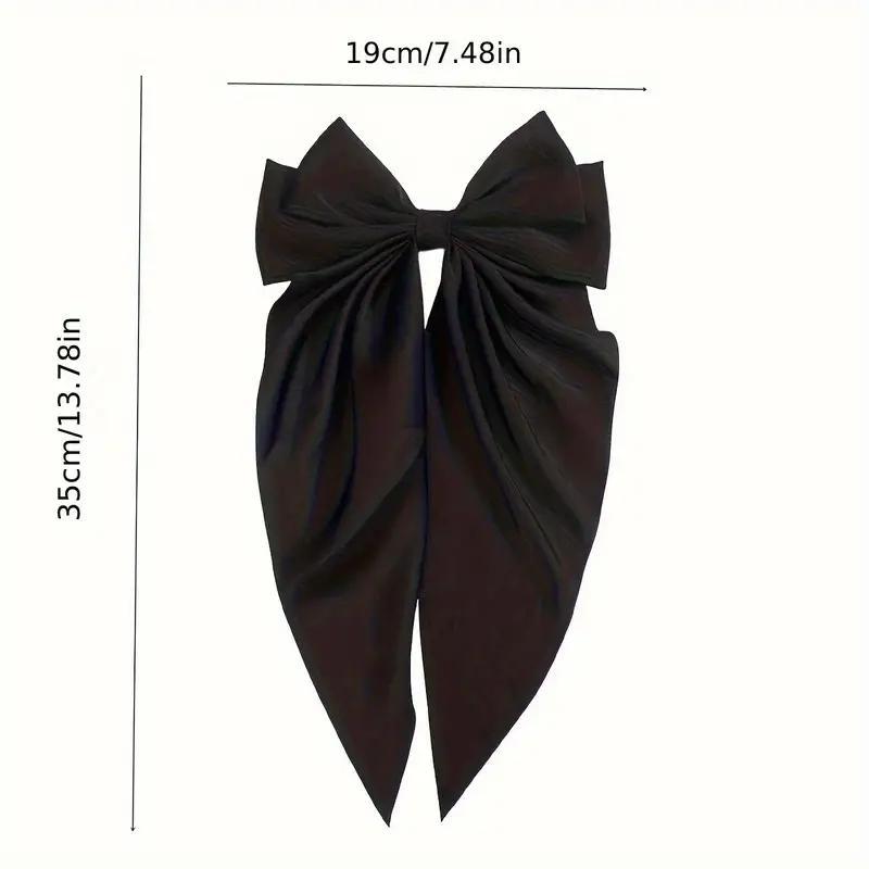 Solid Color Bow Decor Hair Accessories (8 Counts/set), Simple Headwear for Party & Daily 1