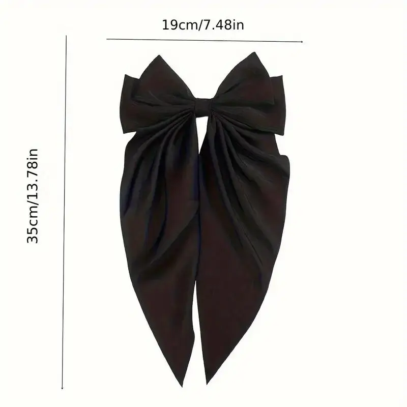 Solid Color Bow Decor Hair Accessories (8 Counts/set), Simple Headwear for Party & Daily 1
