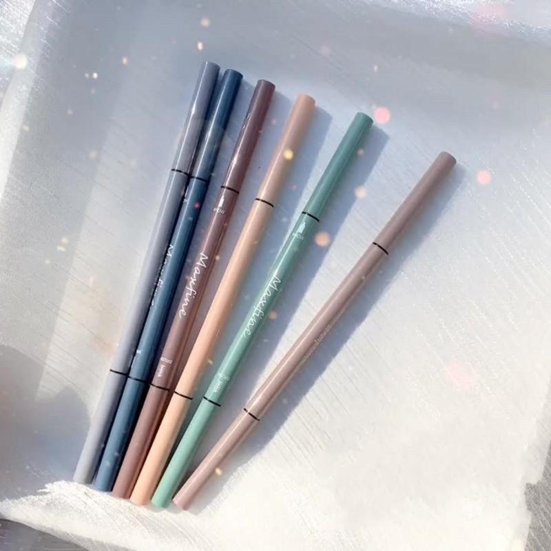 Product Introduction of Ultra-fine Round-headed Eyebrow Pencil Waterproof Sweatproof Double-headed Eyebrow Pencil Lasting No Smudging Eye Cosmetic 12
