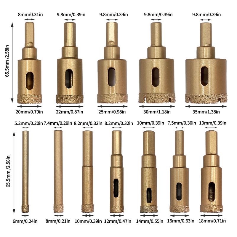 Product Introduction of Fiber Welded Hole Saw Drill Bit Set, 2 Sets Professional Drill Bit Set for Tile, Marble, Glass and Ceramics, Power Tool Accessories 2