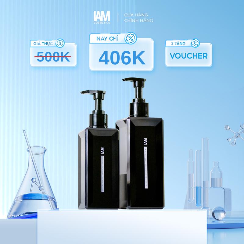 COMBO 2 chai Dầu Gội Hỗ Trợ Phồng Tóc Không Silicone 350ML IAM Cosmetics