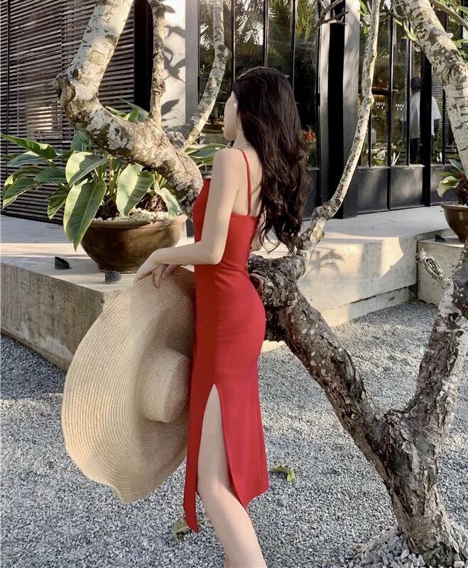 Product Introduction of [Hàng Trend] Đầm Váy 2 dây body xẻ tà sang chảnh(VÁY KHÔNG KHÓA SAU, KO TĂNG ĐƠ ĐIỀU CHỈNH DÂY, XẺ SƯỜN) 4