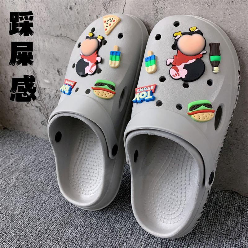 Guốc Crayon Shin-chan, Dành Cho Nam, Phong Cách Hoạt Hình Dễ Thương Ins, Ngoài Trời, Không Trơn Trượt, Đế Dày, Cao Cấp, Kiểu Bít Mũi, Dép, Thích Hợp Cho Mùa Hè, Năm 2023 5