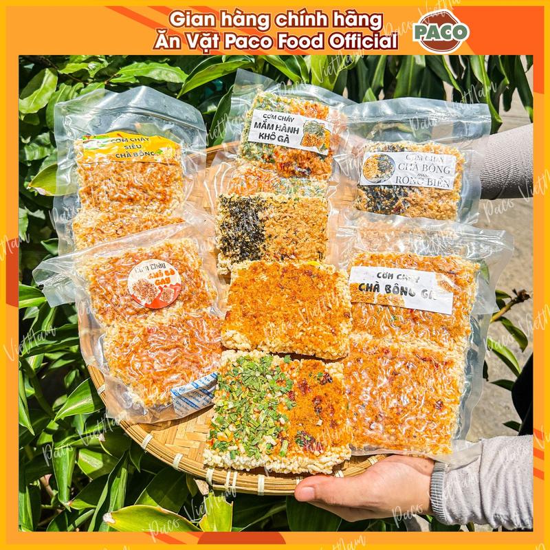 Cơm cháy 5 vị nhà Paco Food Gói Hút Chân Không 100g mắm hành rong biển siêu chà bông khô bò cay chà bông gà-ĐỒ ĂN VẶT SNACKS