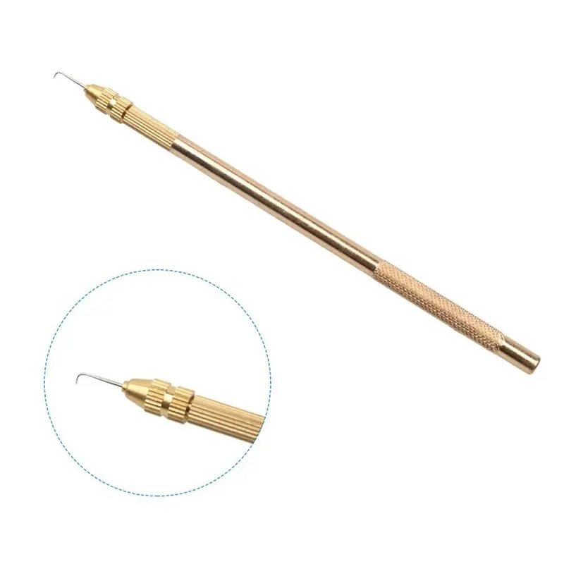 Dụng Cụ Móc Móc, 5 Cái / bộ, Kim Thông Gió, Tay Cầm Bằng Đồng, Kim Tóc Giả Ren Bền, Bộ Nối Tóc, Dụng Cụ Làm Tóc Giả Chắc Chắn, Thích Hợp Để Tự Làm 7