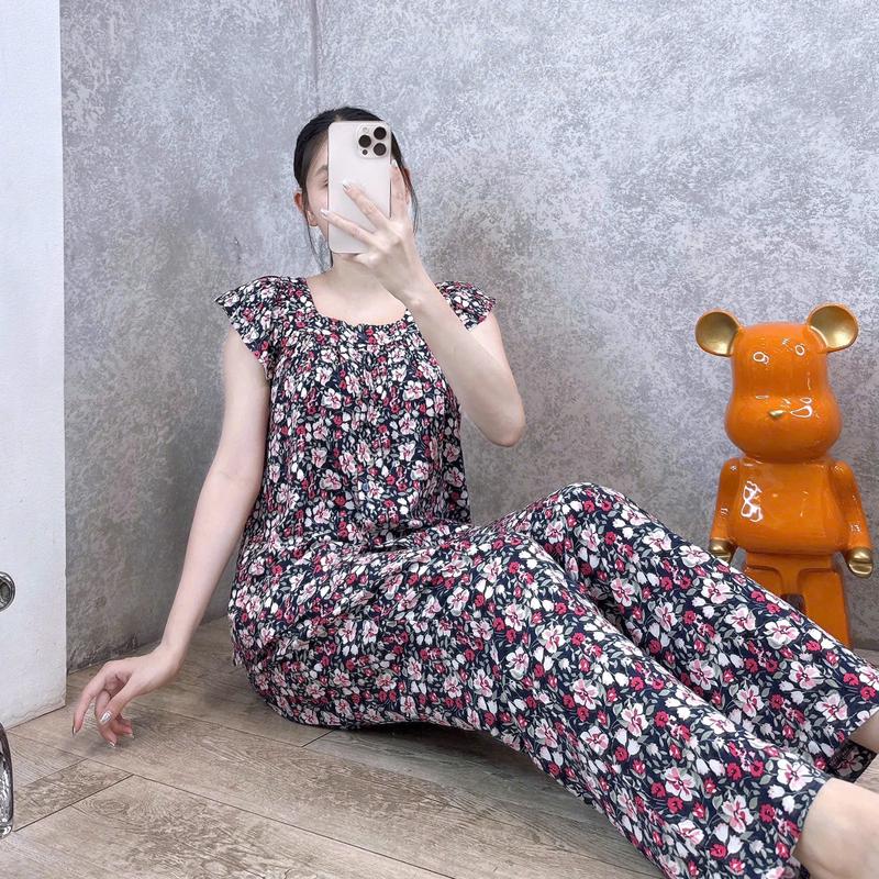Product Introduction of Đồ bộ tole lanh nữ mặc nhà quần dài, áo tay ngắn cài nút, cổ vuông F21 VNXK SHOP5SAO (43-75kg)_Link 3 Women 17
