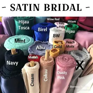 Kain Satin Bridal - Kain Satin Bridal Premium / Kain Saten Bridal Bahan Gaun Dress