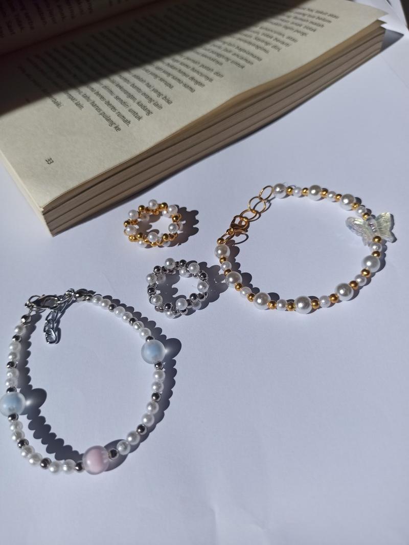 Product Introduction of bundle gelang dan cincin manik aesthetic 1