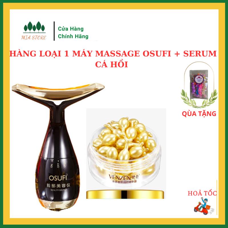 HÀNG LOẠI 1 MÁY MASSAGE OSUFI Cơ Mặt, Đẩy Dưỡng Chất Tăng Sinh Collagen Giúp Trẻ Hoá Da + serum tinh chất cá hồi máyrửamặt 7cấpđộ Skincare