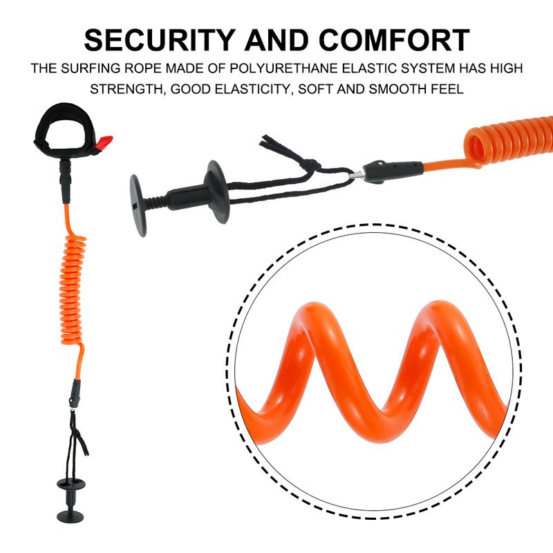 Product Introduction of 5 FT Surfboard Leash Stand Up Paddle Board Leg Rope Wrist Strap Coiled Rope Surfboards Replacement TPU Safe Water Sports Accessories for Paddleboard Shortboard Longboard (Black Orange) je22R 21