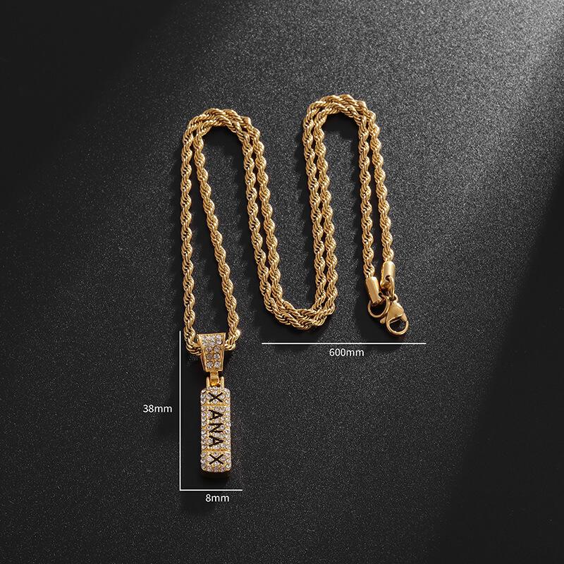 Product Introduction of Personalized and exaggerated trend set with full diamonds necklace punk men's hip hop necklace 4