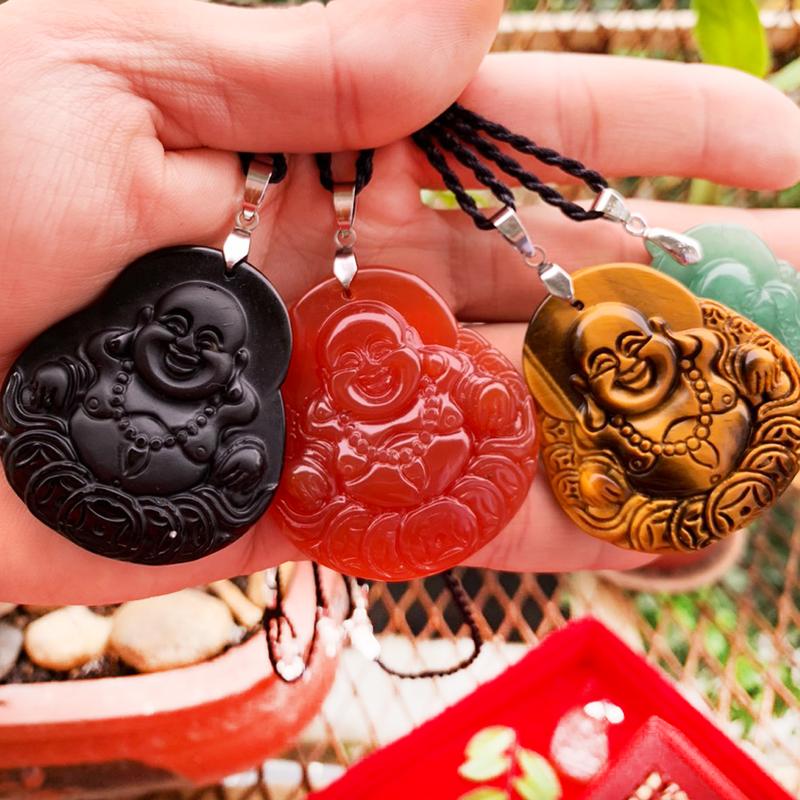 Mặt dây chuyền Phật Di Lặc vàng nâu - LUCKRING 8