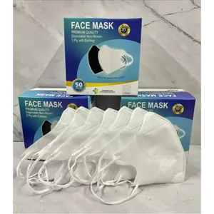 ELBER Masker Duckbill Facemask Putih dan Hitam 3PLY 1 BOX atau Per Satuan Ukuran Dewasa S3636
