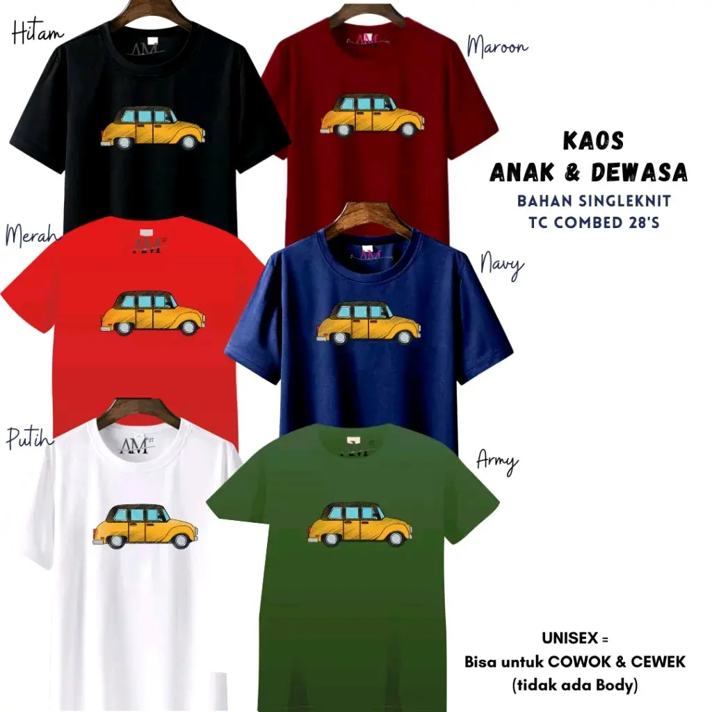 kaos anak cowok cewek,remaja,dewasa murah bahan Katun Santai