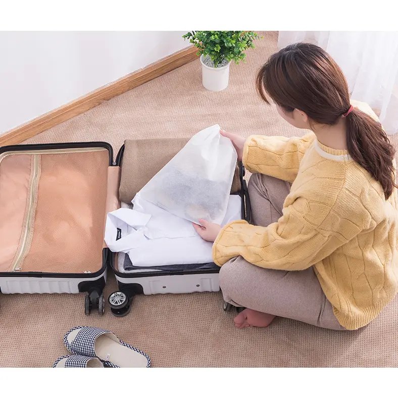 [Combo 10] Túi Đựng Giày, Vật Dụng Cá Nhân Có Dây Rút Đi Du Lịch - Trắng P044 6