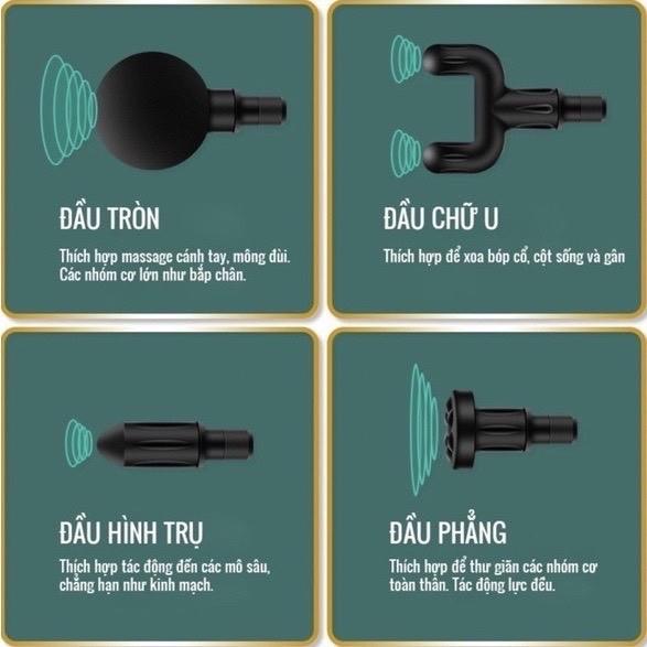 Máy massage cầm tay 4 đầu, 6 chế độ massage cổ vai gáy chân tay, giảm đau nhức mệt mỏi MÀU NGẪU NHIÊN MX2 đấm massager nhỏ 1