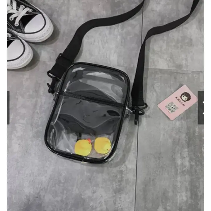 Tas Selempang Pouch Wanita Pria Transparan Sling Bag Casual