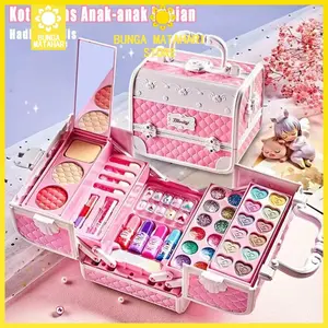 【READY STOCK】Set Rias Anak Princess Aman - Mainan Kosmetik Lipstik Eyeshadow Kotak Tas Safety Kit Anak Perempuan