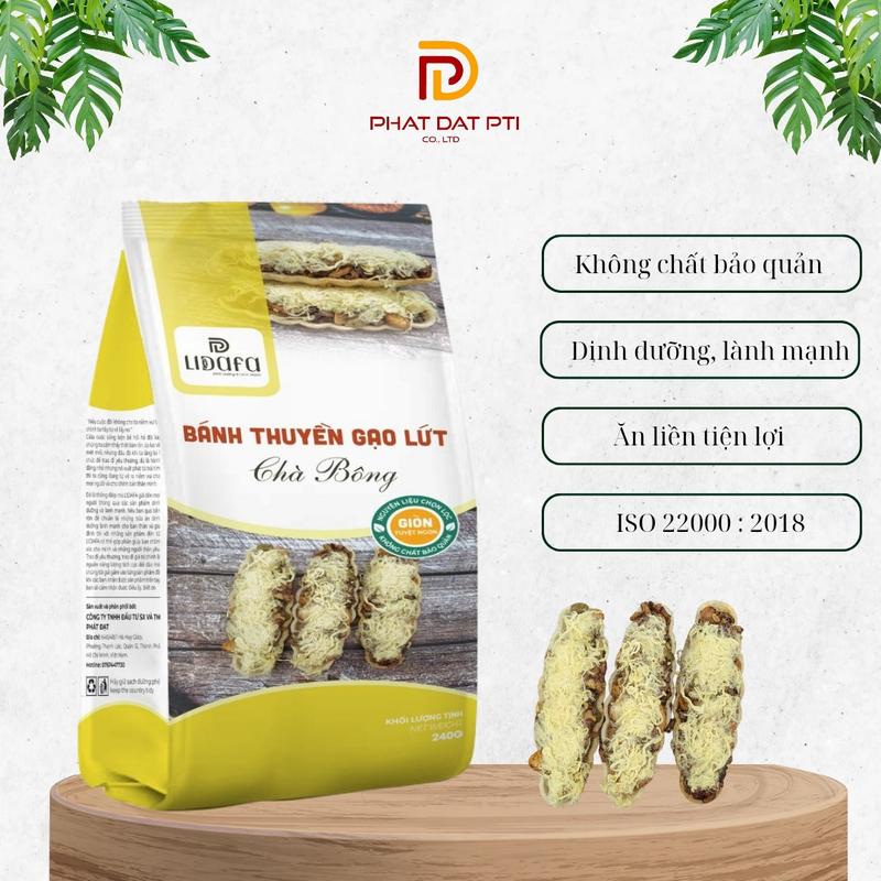 Bánh thuyền gạo lứt phủ chà bông 240g Snack Ăn Vặt 1