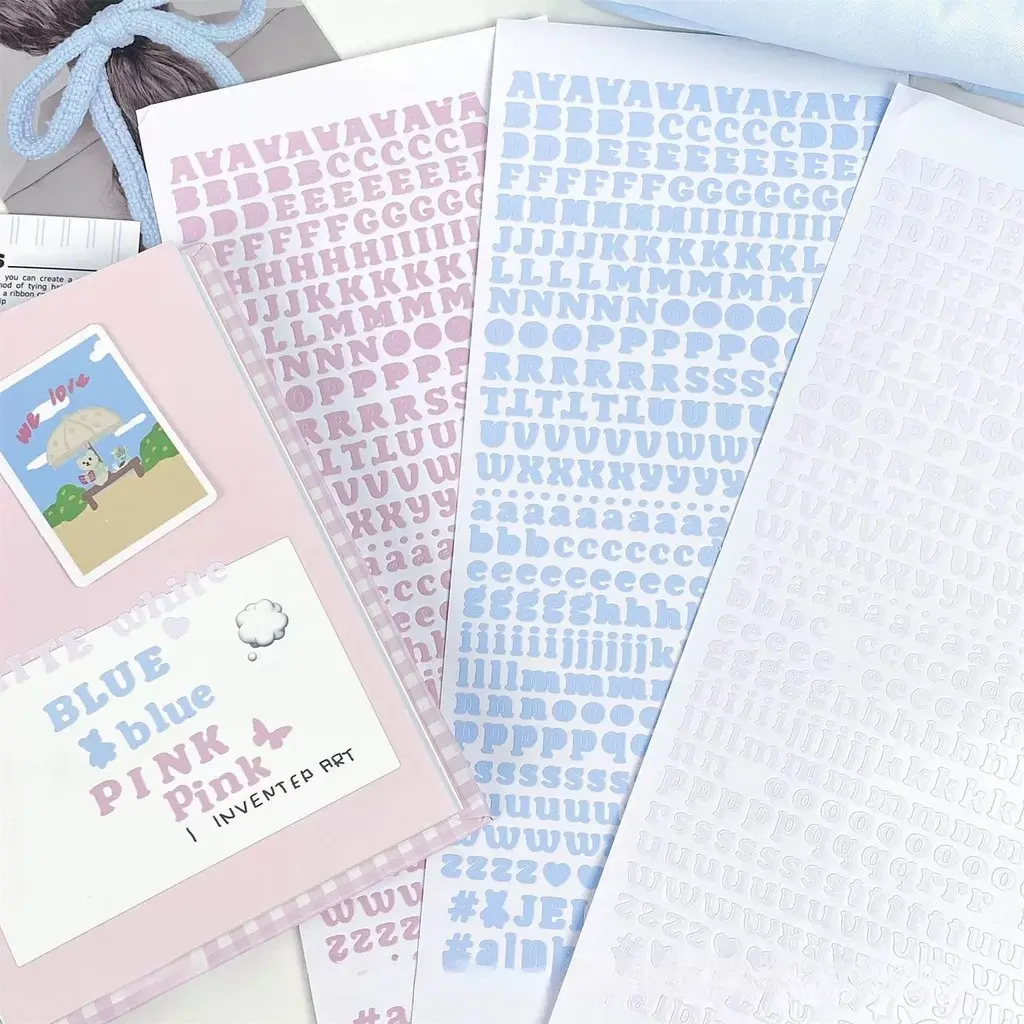 [Totori] Alphabet and Numbers series sticker sheet Dekor Stiker Huruf Journal Diary Scrapbook
