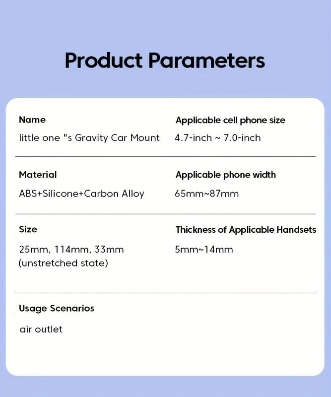 Product Introduction of New Gravity Car Phone Holder Air Vent Clip Mount Mobile Cell Stand Car Navigation Phone Stand 13
