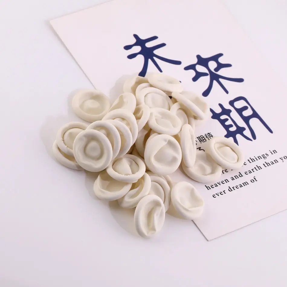 Giấy Cù Ngón Tay Dùng Một Lần, Chống Bụi, Chống Cháy, Làm Bằng Cao Su, Dày Dặn, Màu Trắng, Giúp Thanh Lọc, Thích Hợp Cho Công Nghiệp Và Làm Đẹp, Không Bụi
