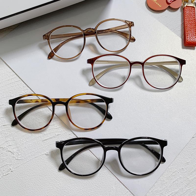 Cermin Mata Anti-Cahaya Biru, Ketibaan Baru, Untuk Lelaki dan Wanita, Gaya Korea, Bingkai Besar Bergaya, Bingkai Bulat, Cermin Mata Biasa, Sesuai untuk Darjah Miopia, Produk Siap, Borong Kilang Eyewear 3