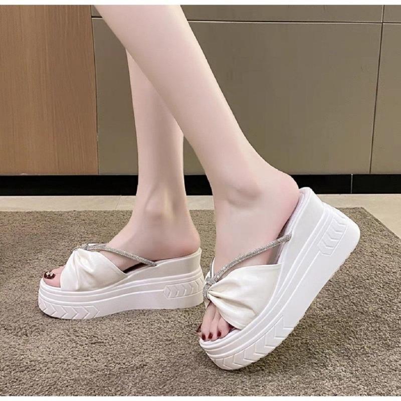 Dép xuồng bánh mì quai dây đính đá Nữ DéP Shoes GiàY Jean
