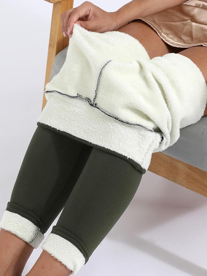 Product Introduction of Women's Solid High Waist Thermal Lined Leggings, Casual Comfy Skinny Pants for Daily Outdoor Wear, Trousers for Women Spring Warm Trousers, Women Bottoms for Fall & Winter Gym Wear Womenswear Comfort Basic Minimalist 12