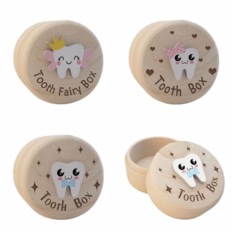 Mini Collection Commemorative Box Wood Baby Tooth Box Primary Teeth Baby Teeth Save Milk Teeth Organizer Souvenirs Box Fetal Hair Umbilical Cord Preservation Deciduous Tooth Case Children 1