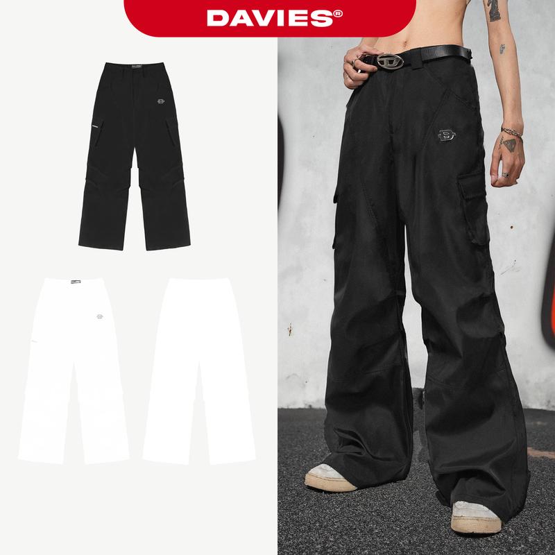 Quần ống rộng nam nữ túi hộp vải dù DAVIES màu đen, trắng ống rộng local brand DSS Helis Pants I D35-Q2